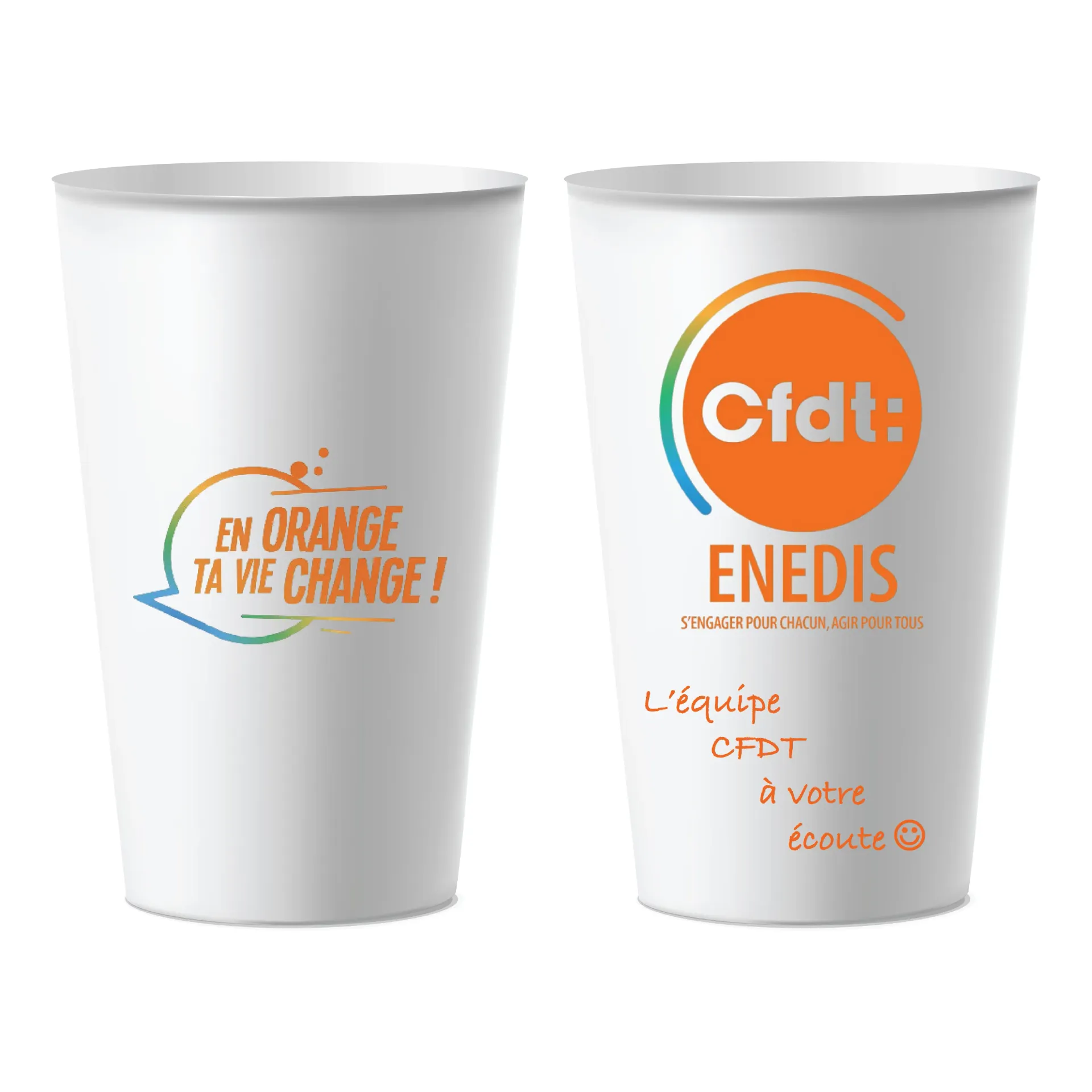Gobelets Ecocups CFDT Enedis