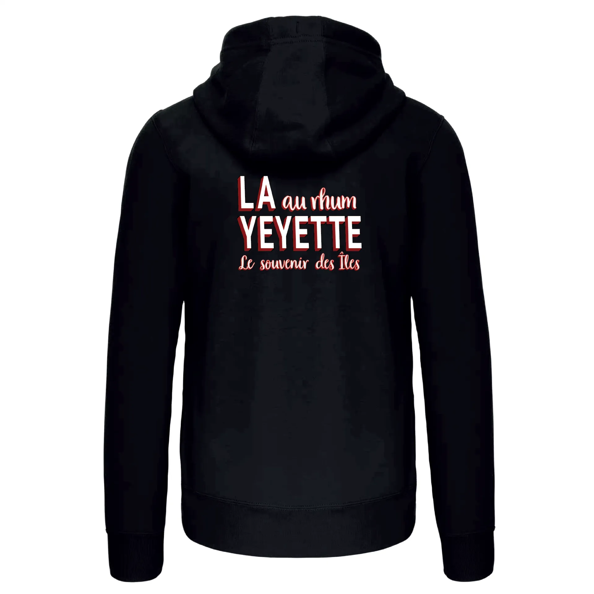 Hoodie noir zippé La Yeyette au Rhum